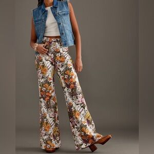Wrangler Floral Wide Leg Jeans - Multicolor